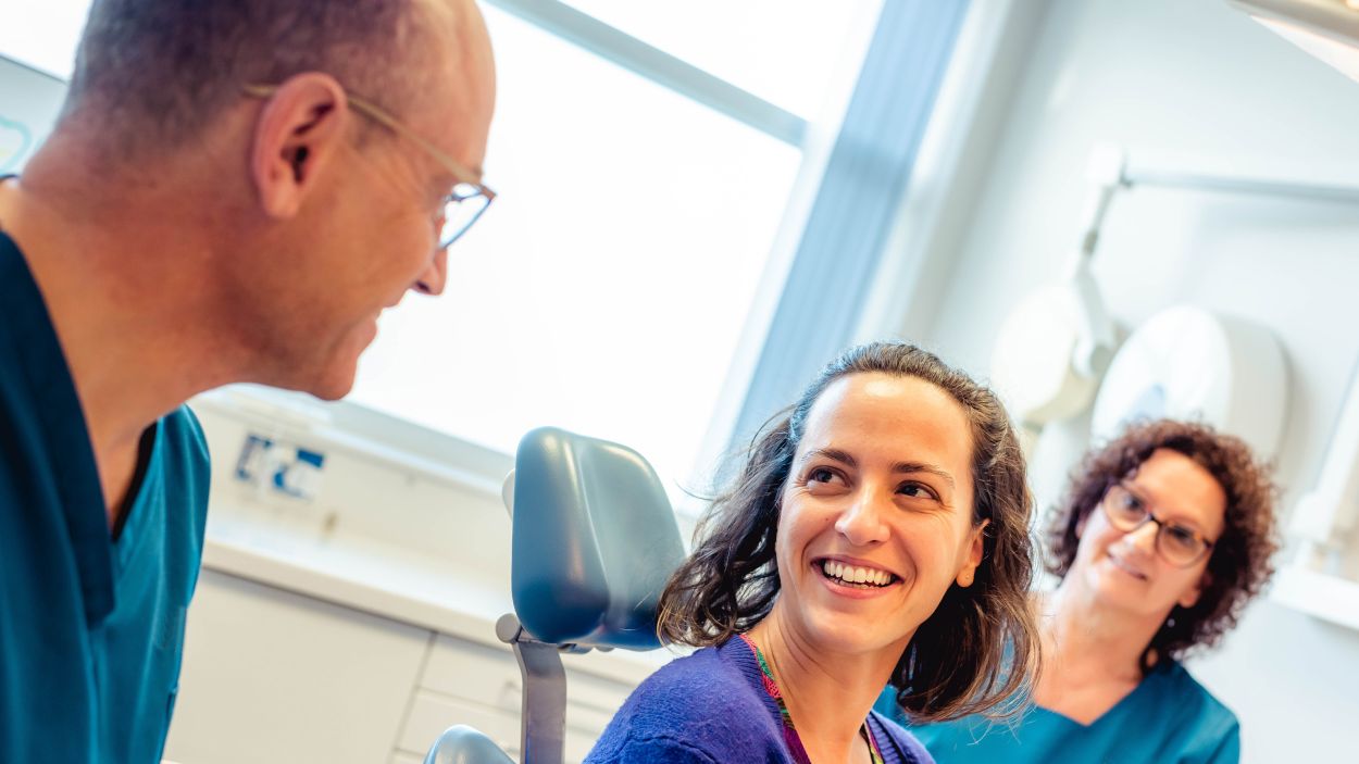 Dental hygienist treating a patient at Chalkwell Dental Practice Leigh-on-Sea